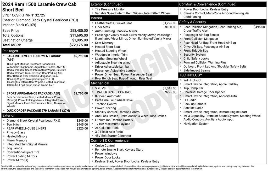 ram ram 1500 pickup 2024 1C6SRFJT9RN132725 image ram ram 1500 pickup 2024 1C6SRFJT9RN132725 image